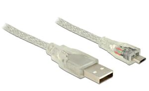 DeLOCK 0.5m, USB2.0-A/USB2.0 Micro-B USB Kabel 0,5 m USB A Micro-USB B 0,48 Gbit/s Transparent