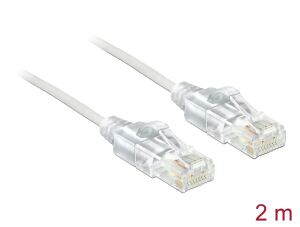DELOCK Patchkabel RJ45 Cat6 U/UTP 2.00m weiß slim
