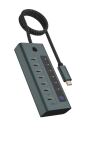 ICY BOX IB-HUB1457-C31, 7 Port Type-C USB 3.2 Gen 2 Hub, Aluminiumgehäuse