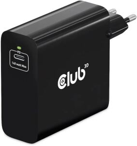 CLUB3D Ladegerät 140 Watt GaN-Technologie, Einzelanschluss USB Typ-C, Power Delivery (PD) 3.1 Unterstützung