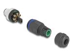 DeLOCK M12 Steckverbinder A-kodiert 8 Pin Stecker zur Montage mit Schraubanschluss