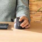 R-Go Tools Ergonomische Maus R-Go HE Break mit Pausensoftware, medium (Handlänge 165-185mm), Linkshänder, bluetooth, schwarz