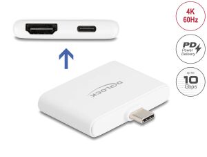DELOCK USB-C Adapter > HDMI 4K 60Hz und USB Typ-C + PD 94W