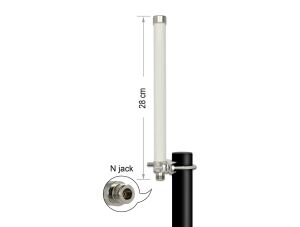 DELOCK WL-Antenne N-Buchse 6-8dBi starr weiß outdoor