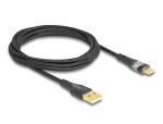 DeLOCK USB 2.0 Kabel Typ-A Stecker zu USB Type-C Stecker mit Schnellladefunktion 60 W transparent 2 m