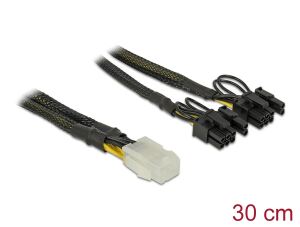 DELOCK Stromkabel 6Pin PCIe -> 2x 8Pin PCIe Bu/St 30cm