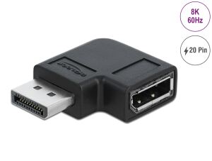 DELOCK DisplayPort 1.4 Adapter St zu Bu 90°links gewinkelt