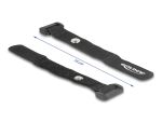 DeLOCK Klett-Kabelbinder mit Schlaufe und Befestigungsöse L 150 x B 20 mm schwarz 5 Stück