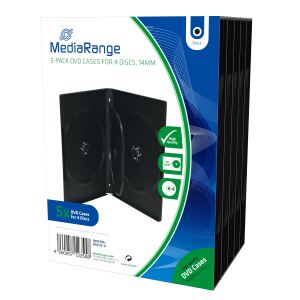 MediaRange BOX35-4 CD-Hülle DVD-Hülle 4 Disks Schwarz