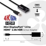 CLUB3D Mini DisplayPort 1.4 auf HDMI 2.0b HDR Aktiver Adapter