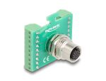 DeLOCK M12 Übergabemodul Adapter 17 Pin A-kodiert Buchse zu 18 Pin Terminalblock zum Einbau
