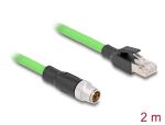 DELOCK M12 Kabel X-kodiert 8 Pin St. zu RJ45 St.PUR(TPU) 2 m