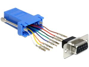 DeLOCK 65430 Kabeladapter Sub-D 9p RJ45 Schwarz, Blau, Silber