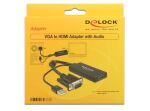 DeLOCK 0.25m VGA+USB2.0-A/HDMI 0,25 m VGA (D-Sub) + USB Schwarz