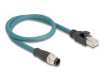 DELOCK M12 Adapterkabel A-kodiert 8 Pin ST zu RJ45,ST 50 cm