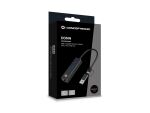 Conceptronic DONN07BA USB zu Gigabit-Netzwerkadapter mit 3-Port-USB-Hub, USB-A x 3, Wake-on-LAN, 2-in-1 USB-C USB-A Cable