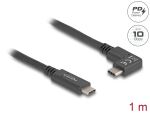 DeLOCK USB 10 Gbps Kabel USB Type-C Stecker zu USB Type-C Stecker gewinkelt links / rechts 1 m 4K PD 60 W mit E-Marker