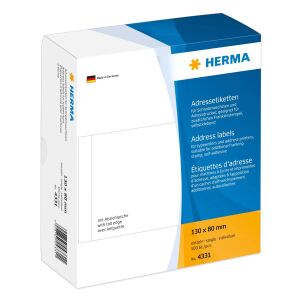 HERMA Adressetiketten für Schreibmaschinen einzeln 130x80 mm weiß Papier matt 500 St.