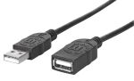 Manhattan Hi-Speed USB 2.0 Verlängerungskabel, USB 2.0, Typ A Stecker - Typ A Buchse, 480 Mbps, 1 m, Schwarz