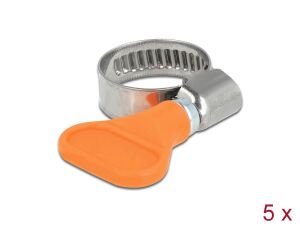 DELOCK Schlauchschelle, Flügelmutter 12-20mm 5 Stk. orange