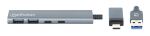 Manhattan 181075 Schnittstellen-Hub USB 3.2 Gen 1 (3.1 Gen 1) Type-A + Type-C 5000 Mbit/s Grau