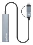 Manhattan 181075 Schnittstellen-Hub USB 3.2 Gen 1 (3.1 Gen 1) Type-A + Type-C 5000 Mbit/s Grau