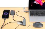 Manhattan 181075 Schnittstellen-Hub USB 3.2 Gen 1 (3.1 Gen 1) Type-A + Type-C 5000 Mbit/s Grau