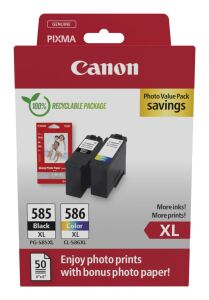 Canon PG-585XL/CL-586 PVP Druckerpatrone 2 Stück(e) Original Hohe (XL-) Ausbeute Schwarz, Cyan, Magenta, Gelb