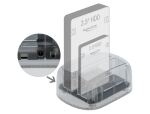 DeLOCK USB Type-C Dockingstation für 2 x SATA HDD / SSD transparent