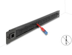 DELOCK 19" Kabelmanagement Bürstenleiste 1 HE schwarz