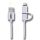 2GO 795637 USB Kabel 1 m USB A Micro-USB B/Lightning Weiß
