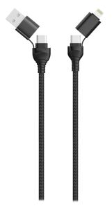 2GO 797369 USB Kabel 1,2 m USB A/USB C USB C/Lightning Schwarz