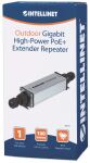 Intellinet Outdoor Gigabit High-Power PoE+ Extender, IEEE 802.3at/af Power over Ethernet (PoE+/PoE), verlängert die Reichweite einer PoE-Verbindung um zusätzliche 100 Meter, Metall, IP65