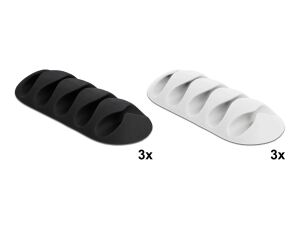 DELOCK Kabelhalter mit 5 Durchführungen selbstklebend Set 6