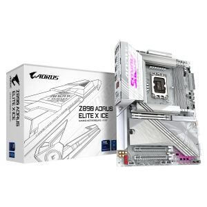GIGABYTE Z890 AORUS ELITE X ICE Mainboard - Unterstützt Intel Core Ultra (Serie 2) CPUs, 16+1+2 Phasen VRM, bis zu 9500MHz DDR5 (OC), 1xPCIe 5.0 + 4xPCIe 4.0, Wi-Fi 7, 2.5GbE LAN, Thunderbolt 4