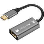 Techly IADAP-USBC-HDMI8 USB-Grafikadapter 7680 x 4320 Pixel Schwarz, Silber