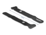 DeLOCK Klett-Kabelbinder mit Schlaufe und Befestigungsöse L 190 x B 25 mm schwarz 5 Stück