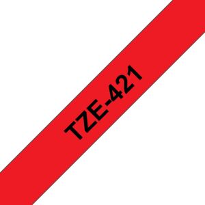 Brother TZE-421 Etiketten erstellendes Band Schwarz auf rot