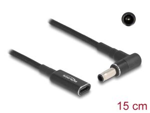 DeLOCK Adapterkabel für Notebook Ladekabel USB Type-C Buchse zu Samsung 5,5 x 3,0 mm Stecker 90° gewinkelt 15 cm
