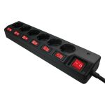 LogiLink LPS233 Verlängerungskabel 1,5 m 6 AC-Ausgänge Drinnen Schwarz