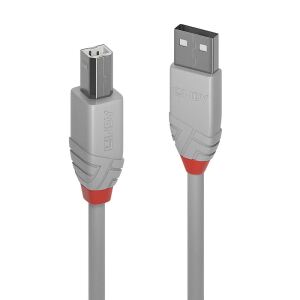 Lindy 36682 USB Kabel USB 2.0 1 m USB A USB B 0,48 Gbit/s Grau