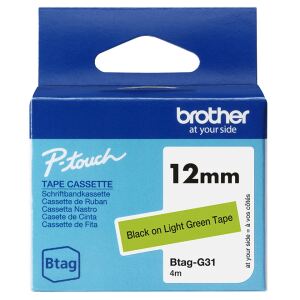 Brother BTAG-G31 Etiketten erstellendes Band Schwarz auf grün