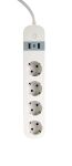 Gembird TSL-PS-S4U-01-W Intelligente Steckerleiste 4 AC-Ausgänge Typ E 1,5 m 3 3880 W Weiß
