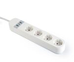 Gembird TSL-PS-S4U-01-W Intelligente Steckerleiste 4 AC-Ausgänge Typ E 1,5 m 3 3880 W Weiß