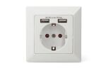 Digitus Sicherheits-Steckdose für Unterputzmontage mit 2 USB-Ports