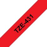 Brother TZE-431 Etiketten erstellendes Band Schwarz auf rot