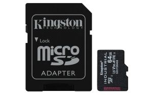 Kingston Technology 64GB microSDXC Industrial C10 A1 pSLC Karte + SD-Adapter