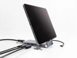 DeLOCK Tablet und Notebook Dockingstation 4K mit integrierter Halterung - HDMI / USB / Hub / SD / Micro SD / PD 3.0 - klappbar