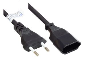 Alcasa P0300-S002 Stromkabel Schwarz 0,2 m Netzstecker Typ C