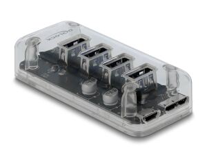 DELOCK HUB USB 3.0 4Port 2xTyp-Micro-B 4xTyp-A Bu ext trans.